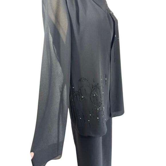 NWT! "DELA-JO"Deadstock 2 Pc. Set Beaded Lounge SZ 20w Grandmacore Sheer Overlay - Picture 5 of 16